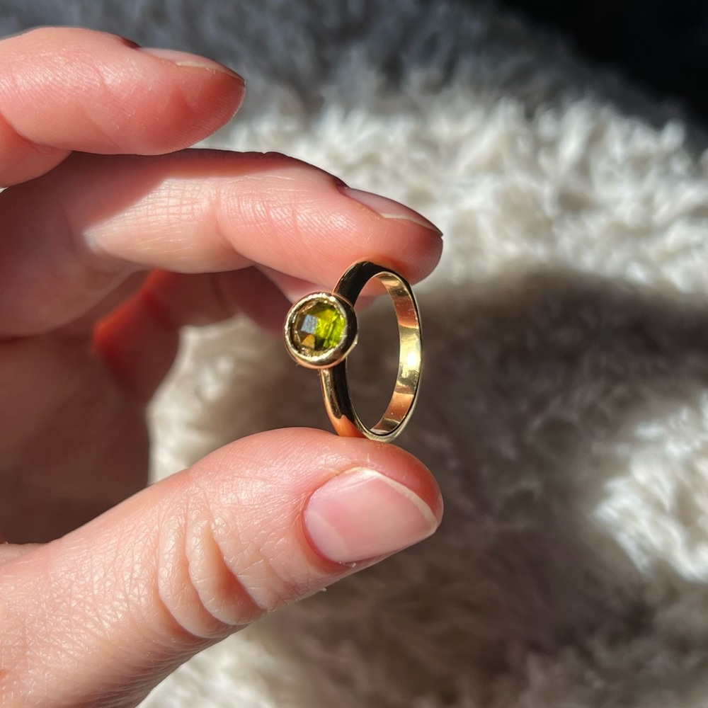 Gold Ring With Green Stone